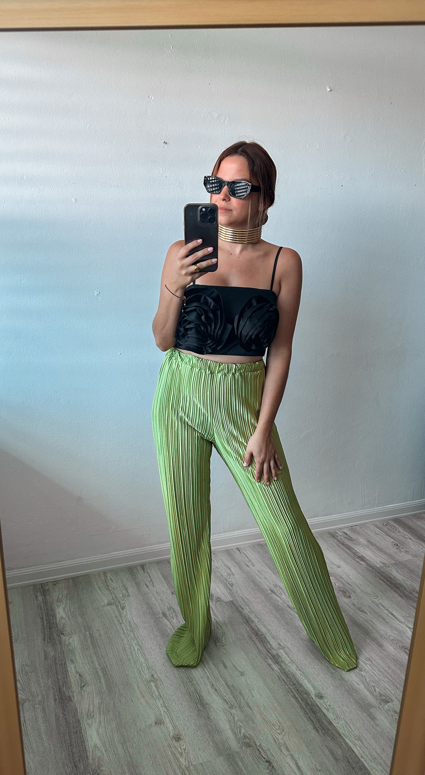 Satin Green Pants